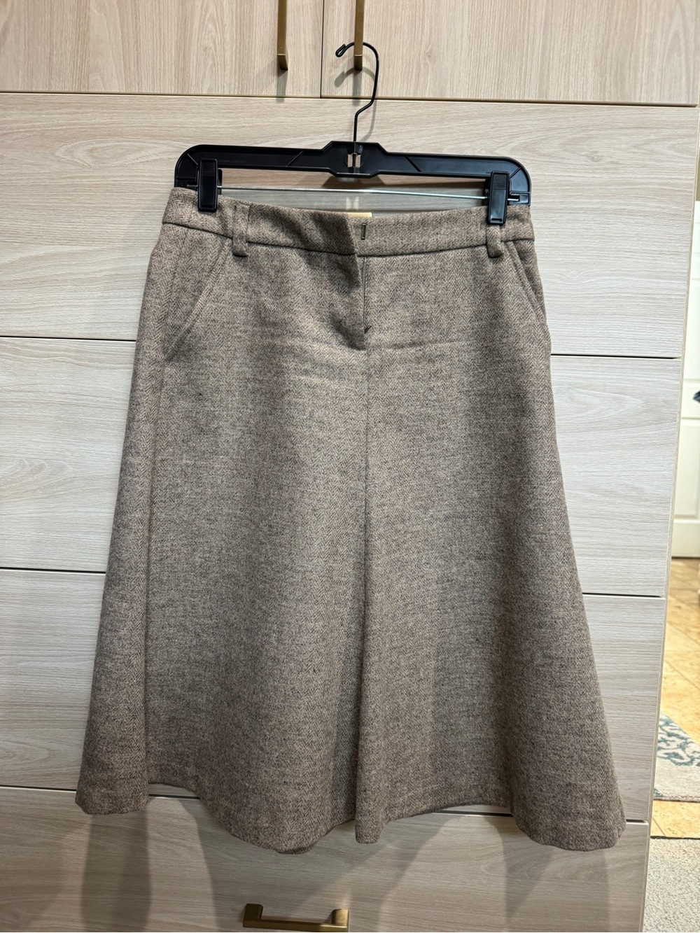 J. Crew Taupe A-Line Wool Blend Skirt